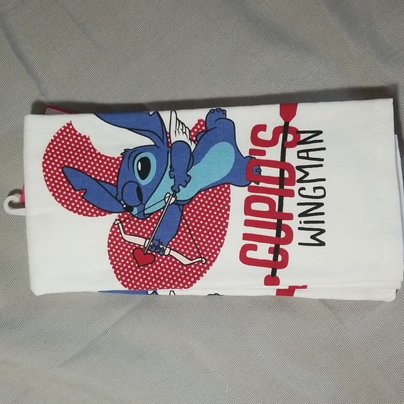 DISNEY STITCH CUPID'S  WINGMAN  KITCHEN TOWELS 2-PAK - Picture 2 of 9